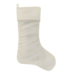 Classic Christmas White Velvet Stocking, 20"